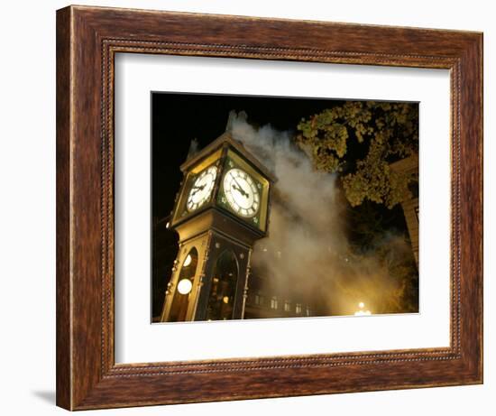 Gastown's Famous Steam-Powered Clock, Vancouver, Canada-Lawrence Worcester-Framed Photographic Print