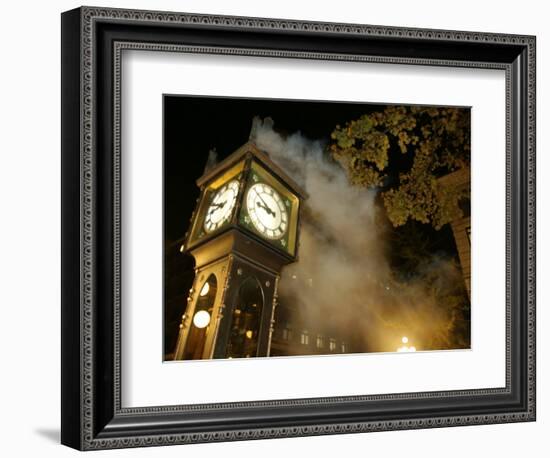 Gastown's Famous Steam-Powered Clock, Vancouver, Canada-Lawrence Worcester-Framed Photographic Print