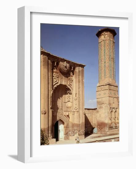 Gate and Minaret of the Medersa, Ince Minare Madrasa, Built 1265-7, Seljuk period, Konya, Turkey-null-Framed Photographic Print