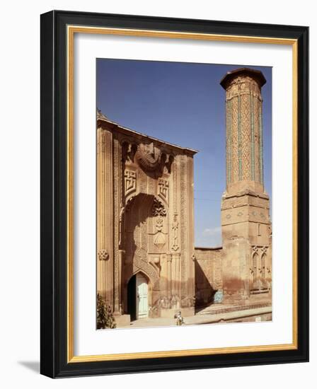 Gate and Minaret of the Medersa, Ince Minare Madrasa, Built 1265-7, Seljuk period, Konya, Turkey-null-Framed Photographic Print