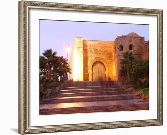 Gate and Walls of the Oudaya Kasbah, Rabat, Morocco, North Africa, Africa-Vincenzo Lombardo-Framed Photographic Print