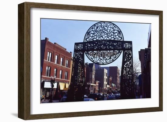 Gate at Old Town, Chicago, Cook County, Illinois, USA-null-Framed Photographic Print