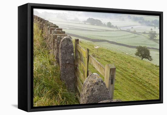 Gate in Stone Wall and Field-Miles Ertman-Framed Premier Image Canvas