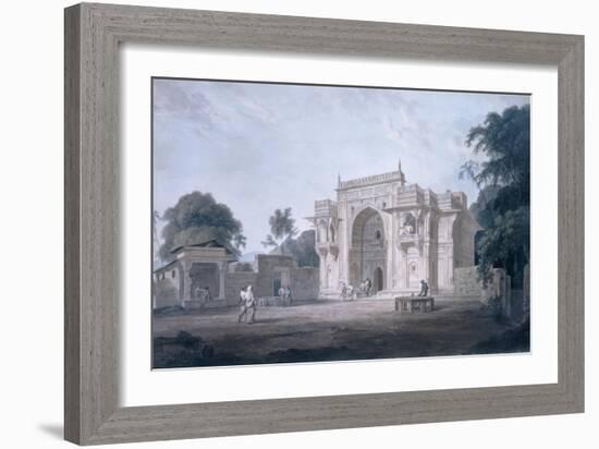 Gate Leading to a Mosque, Chunargarh, Uttar Pradesh (Coloured Aquatint)-Thomas Daniell-Framed Giclee Print