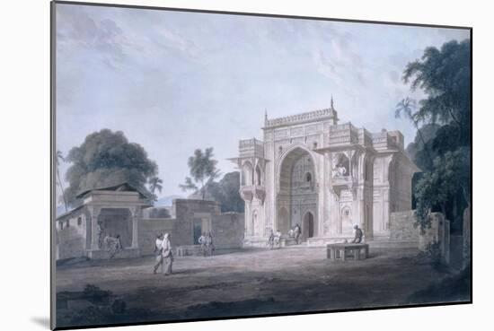 Gate Leading to a Mosque, Chunargarh, Uttar Pradesh (Coloured Aquatint)-Thomas Daniell-Mounted Giclee Print