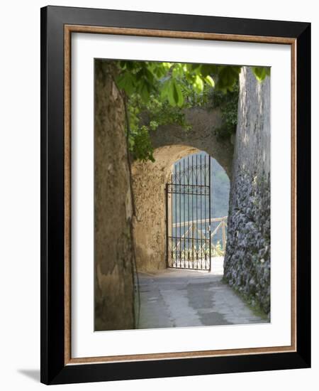 Gate of a Villa, Ravello, Salerno, Campania, Italy-null-Framed Photographic Print