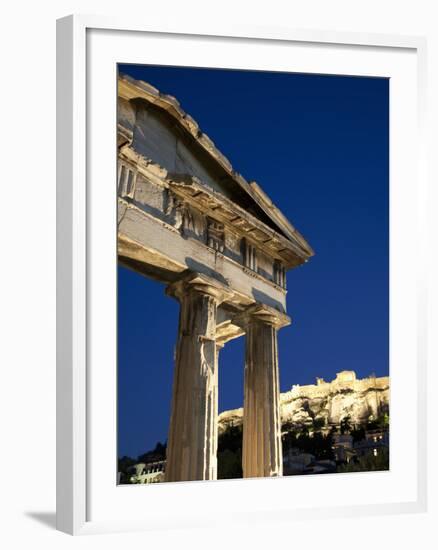 Gate of Athena Archegetis and the Acropolis at Night, UNESCO World Heritage Site, Athens, Greece, E-Martin Child-Framed Photographic Print