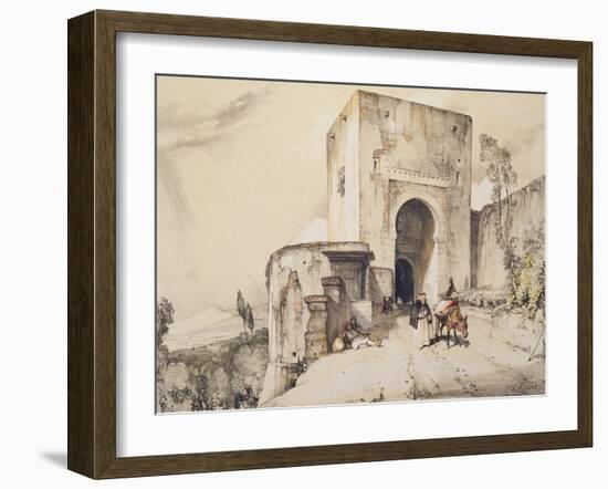 Gate of Justice (Puerta De Justitia), from 'Sketches and Drawings of the Alhambra', 1835-John Frederick Lewis-Framed Giclee Print