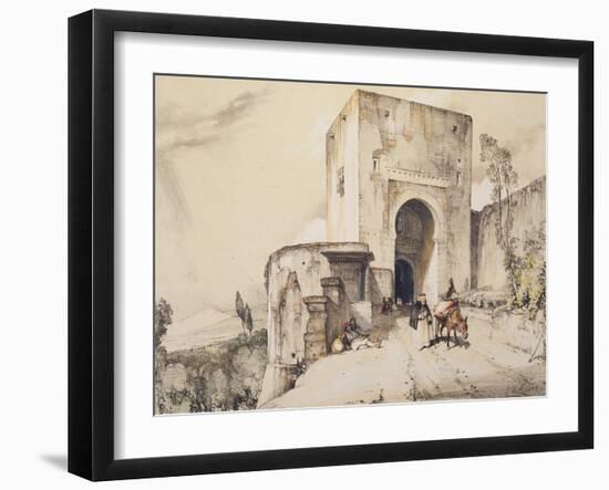 Gate of Justice (Puerta De Justitia), from 'Sketches and Drawings of the Alhambra', 1835-John Frederick Lewis-Framed Giclee Print