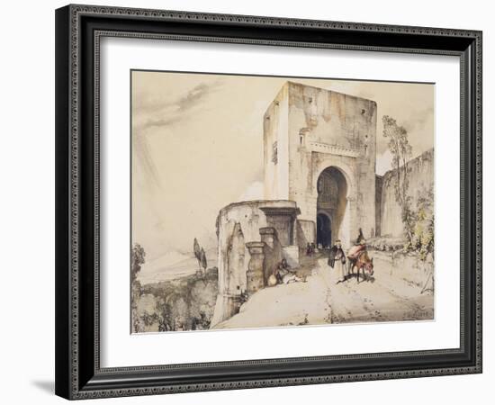 Gate of Justice (Puerta De Justitia), from 'Sketches and Drawings of the Alhambra', 1835-John Frederick Lewis-Framed Giclee Print