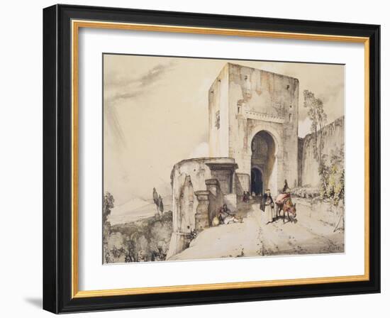 Gate of Justice (Puerta De Justitia), from 'Sketches and Drawings of the Alhambra', 1835-John Frederick Lewis-Framed Giclee Print