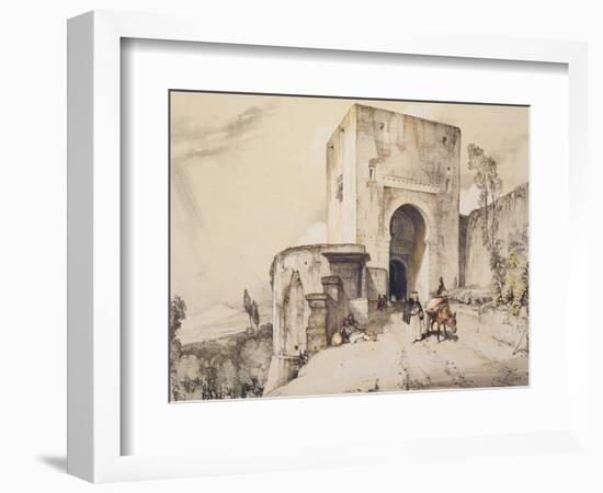 Gate of Justice (Puerta De Justitia), from 'Sketches and Drawings of the Alhambra', 1835-John Frederick Lewis-Framed Giclee Print