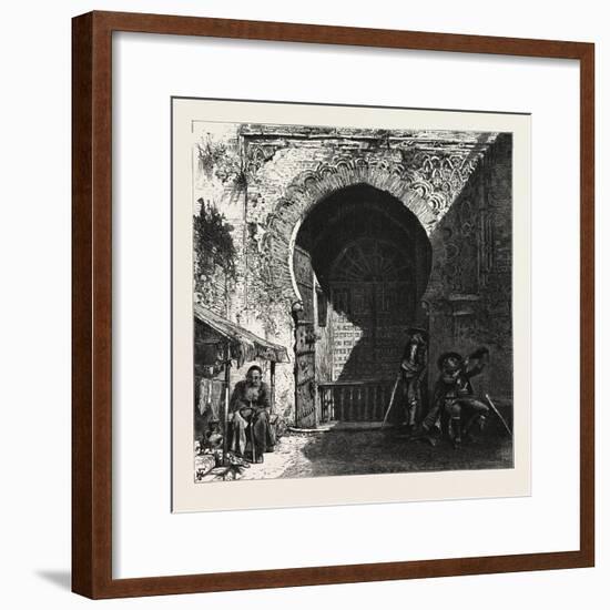 Gate of the Mosque in the Alhambra, Ganada, Spain, 19th Century-null-Framed Giclee Print