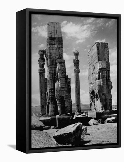 Gate of Xerxes in Ruins of the Ancient Persian City of Persepolis-Dmitri Kessel-Framed Premier Image Canvas