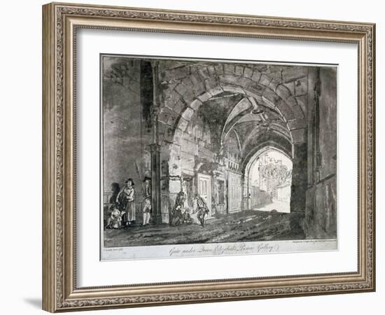 Gate under Queen Elizabeth's Picture Gallery, Windsor Castle, Berkshire, 1812-Paul Sandby-Framed Giclee Print