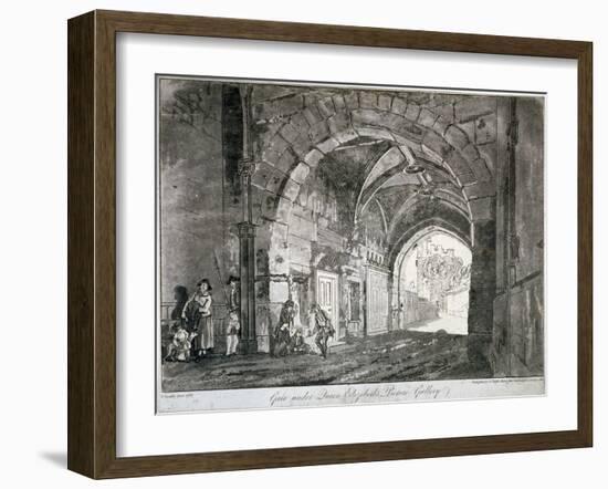 Gate under Queen Elizabeth's Picture Gallery, Windsor Castle, Berkshire, 1812-Paul Sandby-Framed Giclee Print