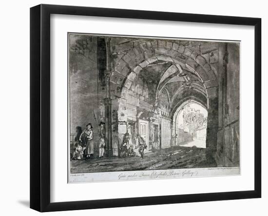 Gate under Queen Elizabeth's Picture Gallery, Windsor Castle, Berkshire, 1812-Paul Sandby-Framed Giclee Print