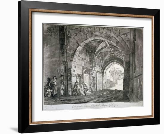 Gate under Queen Elizabeth's Picture Gallery, Windsor Castle, Berkshire, 1812-Paul Sandby-Framed Giclee Print