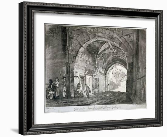 Gate under Queen Elizabeth's Picture Gallery, Windsor Castle, Berkshire, 1812-Paul Sandby-Framed Giclee Print