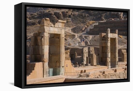 Gates of Palace of 100 Columns, Persepolis, UNESCO World Heritage Site, Iran, Middle East-James Strachan-Framed Premier Image Canvas