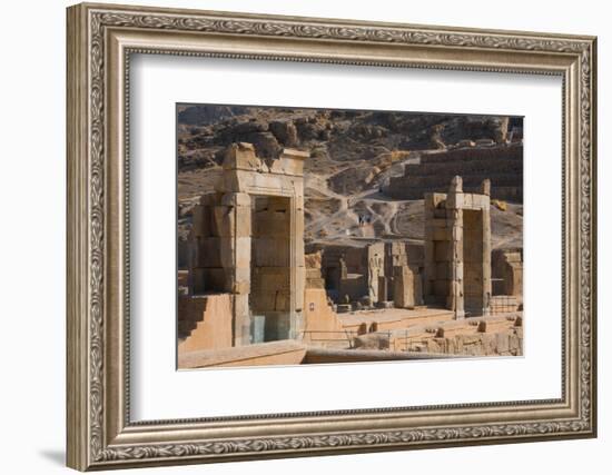 Gates of Palace of 100 Columns, Persepolis, UNESCO World Heritage Site, Iran, Middle East-James Strachan-Framed Photographic Print