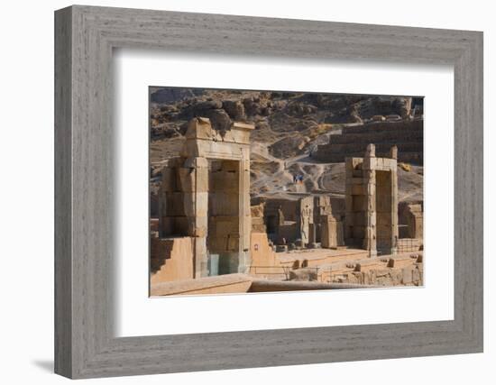 Gates of Palace of 100 Columns, Persepolis, UNESCO World Heritage Site, Iran, Middle East-James Strachan-Framed Photographic Print