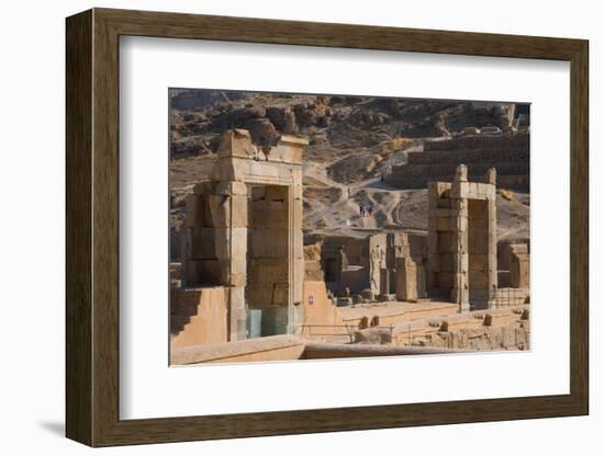 Gates of Palace of 100 Columns, Persepolis, UNESCO World Heritage Site, Iran, Middle East-James Strachan-Framed Photographic Print