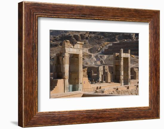 Gates of Palace of 100 Columns, Persepolis, UNESCO World Heritage Site, Iran, Middle East-James Strachan-Framed Photographic Print