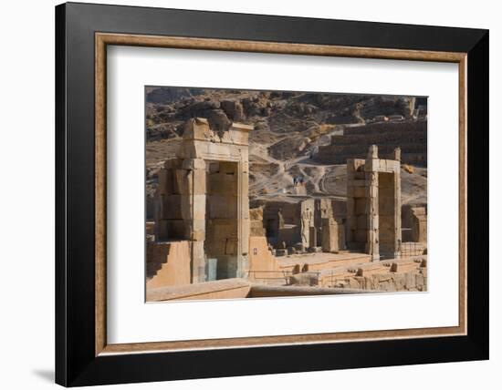 Gates of Palace of 100 Columns, Persepolis, UNESCO World Heritage Site, Iran, Middle East-James Strachan-Framed Photographic Print