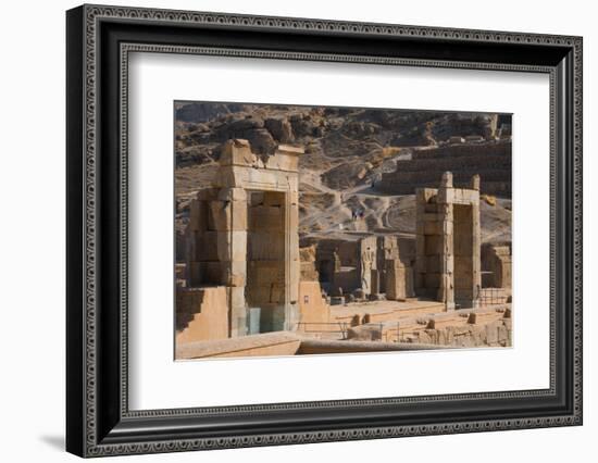 Gates of Palace of 100 Columns, Persepolis, UNESCO World Heritage Site, Iran, Middle East-James Strachan-Framed Photographic Print