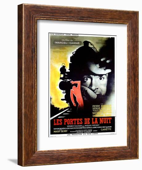 Gates of the Night, (aka Les Portes de la Nuit), French poster, Yves Montand, 1946-null-Framed Premium Giclee Print