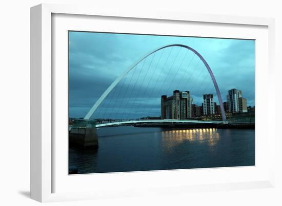 Gateshead Bridge over the River Tyne, Newcastle, Tyne and Wear, England, United Kingdom, Europe-David Lomax-Framed Photographic Print