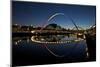 Gateshead Quays with Sage Gateshead and Millennium Bridge at Night-Peter Barritt-Mounted Photographic Print