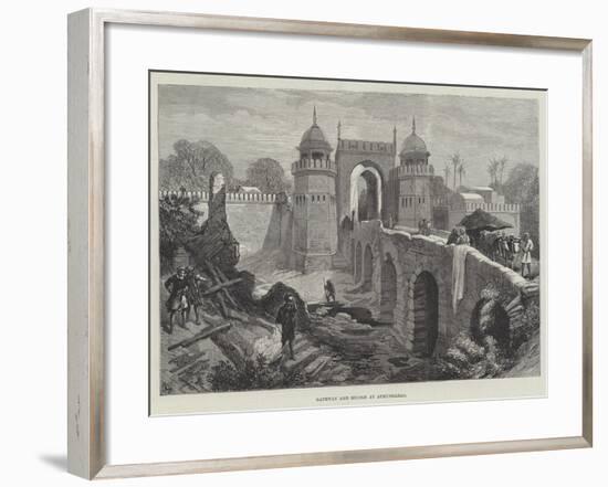 Gateway and Bridge at Aurungabad-null-Framed Giclee Print