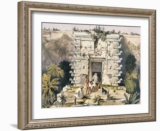 Gateway of the Great Teocallis, from 'Views of Ancient Monuments in Central America, Chiapas and…-Frederick Catherwood-Framed Giclee Print