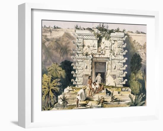 Gateway of the Great Teocallis, from 'Views of Ancient Monuments in Central America, Chiapas and…-Frederick Catherwood-Framed Giclee Print