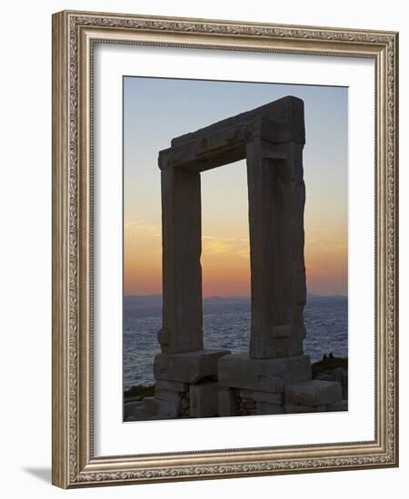 Gateway, Temple of Apollo, at the Archaeological Site, Naxos, Cyclades Islands, Greek Islands, Aege-Tuul-Framed Photographic Print