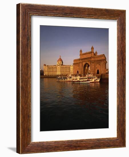 Gateway to India and Taj Hotel, Mumbai, India-Alain Evrard-Framed Photographic Print