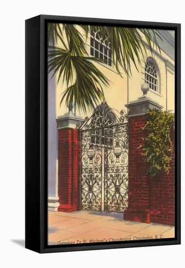 Gateway to St. Michael's Church, Charleston, South Carolina-null-Framed Stretched Canvas