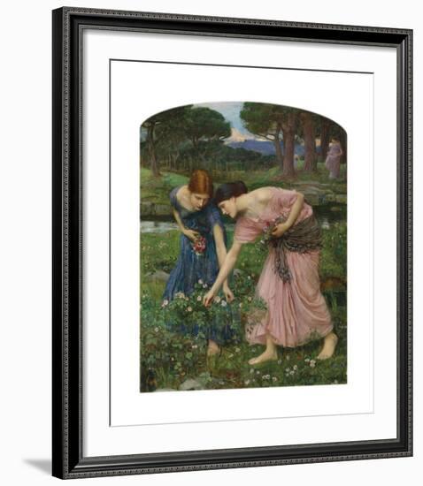 Gather Ye Rosebuds While Ye May, 1909-John William Waterhouse-Framed Premium Giclee Print