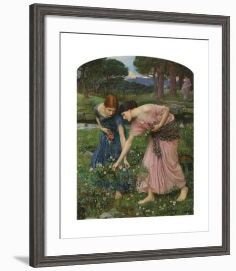 Gather Ye Rosebuds While Ye May, 1909-John William Waterhouse-Framed Premium Giclee Print