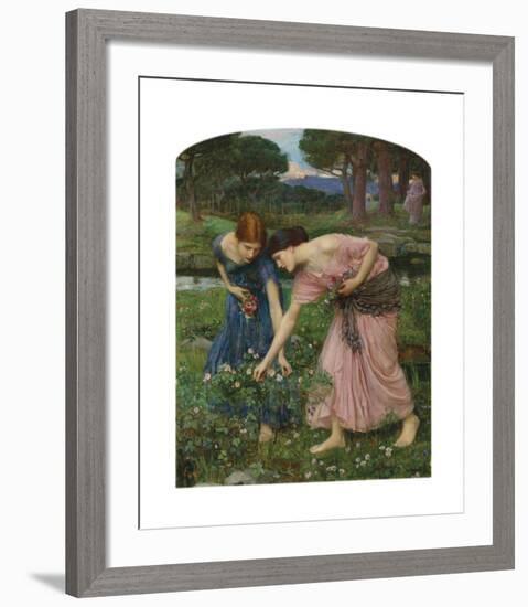 Gather Ye Rosebuds While Ye May, 1909-John William Waterhouse-Framed Premium Giclee Print