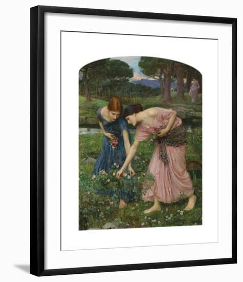 Gather Ye Rosebuds While Ye May, 1909-John William Waterhouse-Framed Premium Giclee Print