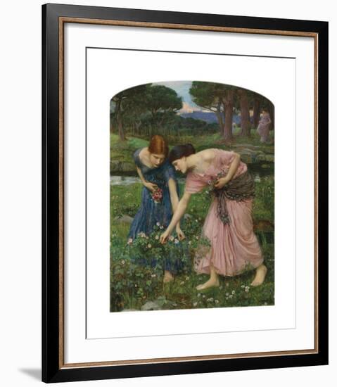 Gather Ye Rosebuds While Ye May, 1909-John William Waterhouse-Framed Premium Giclee Print