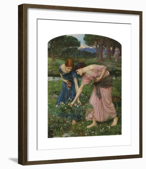 Gather Ye Rosebuds While Ye May, 1909-John William Waterhouse-Framed Premium Giclee Print