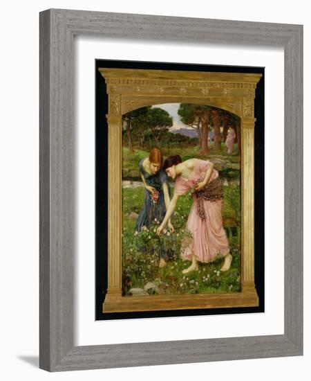 'Gather Ye Rosebuds While Ye May', 1909-John William Waterhouse-Framed Giclee Print