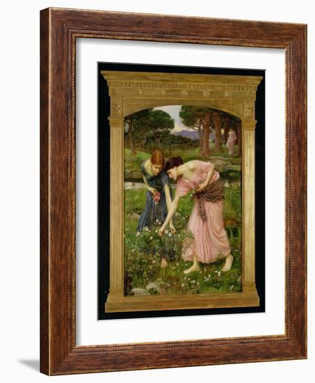 'Gather Ye Rosebuds While Ye May', 1909-John William Waterhouse-Framed Giclee Print