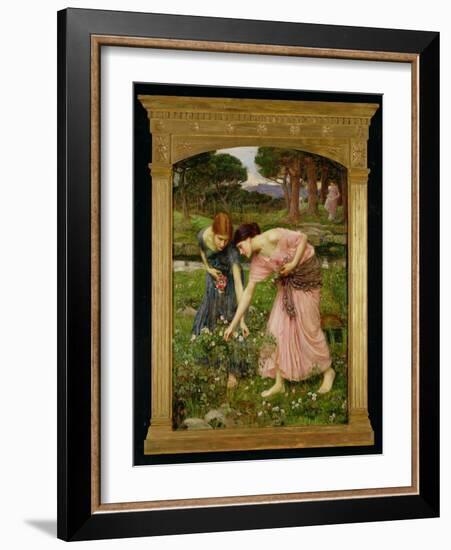 'Gather Ye Rosebuds While Ye May', 1909-John William Waterhouse-Framed Giclee Print