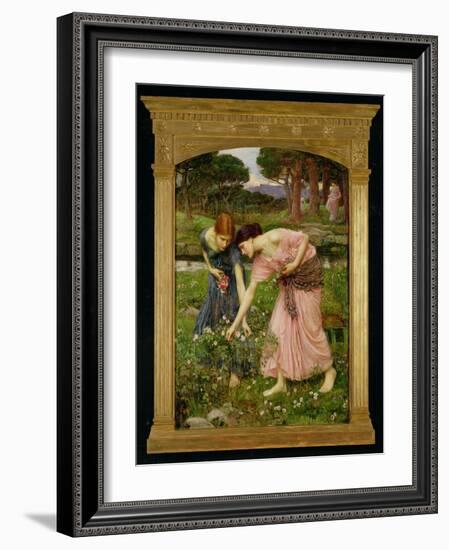 'Gather Ye Rosebuds While Ye May', 1909-John William Waterhouse-Framed Giclee Print