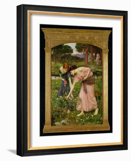 'Gather Ye Rosebuds While Ye May', 1909-John William Waterhouse-Framed Giclee Print